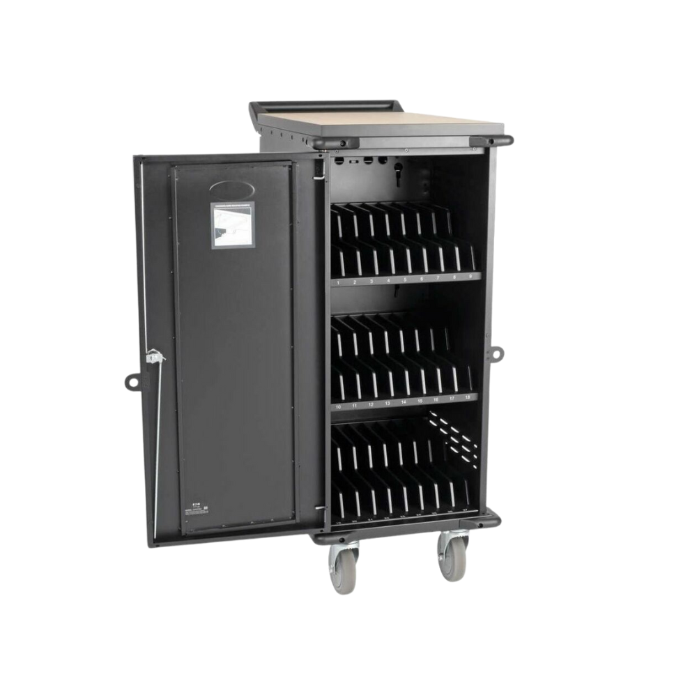 Eaton Tripp Lite Series 27-Device AC Charging Cart – Laptops & Chromebooks -120V – 10 ft. Cord – Black