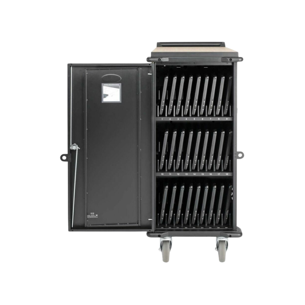 Eaton Tripp Lite Series 27-Device AC Charging Cart – Laptops & Chromebooks -120V – 10 ft. Cord – Black
