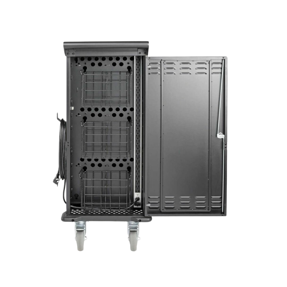 Eaton Tripp Lite Series 27-Device AC Charging Cart – Laptops & Chromebooks -120V – 10 ft. Cord – Black