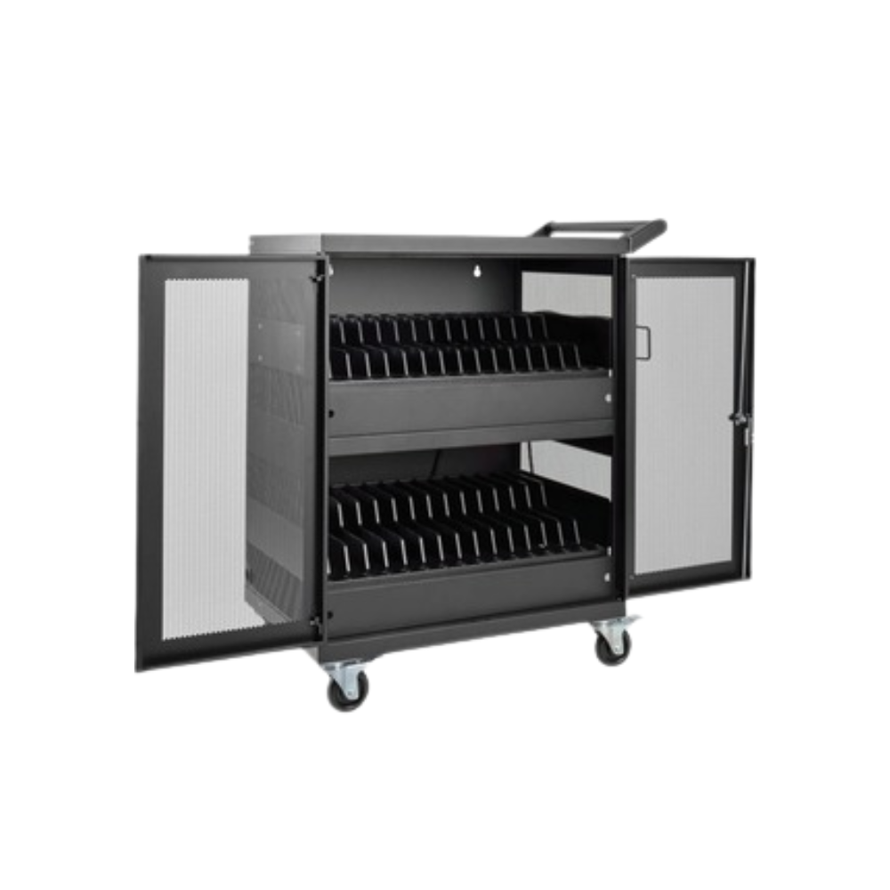 Eaton Tripp Lite 32-Device AC Charging Cart – For Laptops & Chromebooks, Wall-Mount Option, Black
