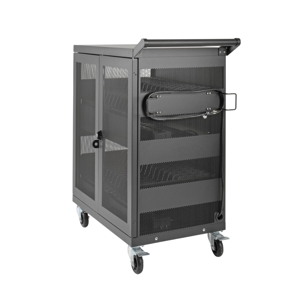 Eaton Tripp Lite 32-Device AC Charging Cart – For Laptops & Chromebooks, Wall-Mount Option, Black