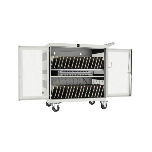 Eaton Tripp Lite 32-Device USB Charging Cart – For iPad, Android, Surface & Tablets, Wall-Mountable, White