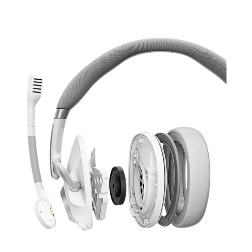 EPOS H3PRO Hybrid Wireless Gaming Headset - Stereo - Wired/Wireless - Bluetooth - USB Type-A & 3.5mm - Noise Cancelling - Ghost White