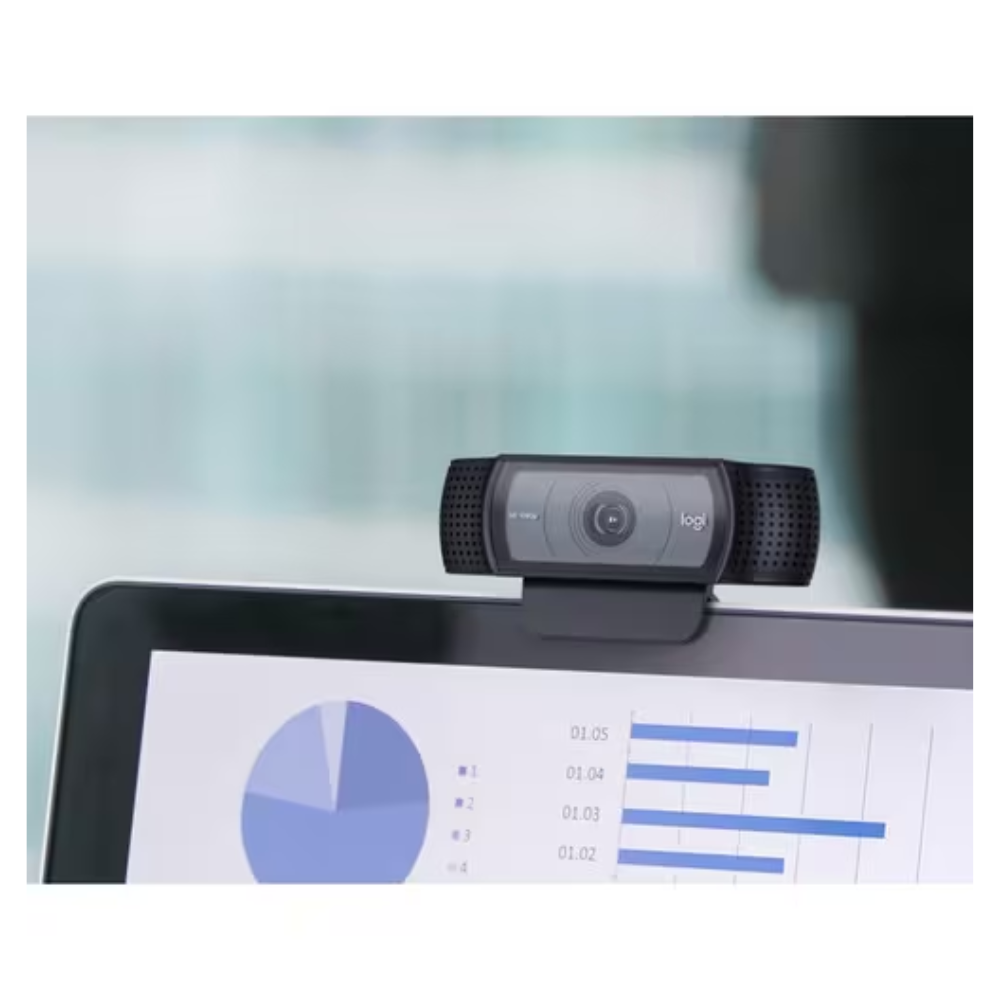 Logitech C920e Webcam – 3MP – 1080p FHD – 30fps – USB-A – Auto-Focus – 78° FOV – Dual Mics – Privacy Shade – TAA Compliant