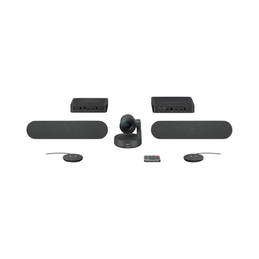 Logitech Rally Plus – 4K UHD Video Conferencing System with USB Connectivity, External Microphones, and Studio-Quality Audio – Desktop Setup