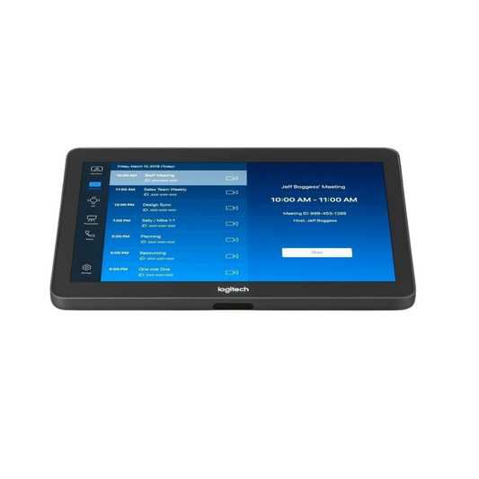 Logitech Tap Touch Controller - For Video Conferencing, Meeting Room - HDMI In - USB - Tabletop, Wall Mountable, Riser Mount - Black