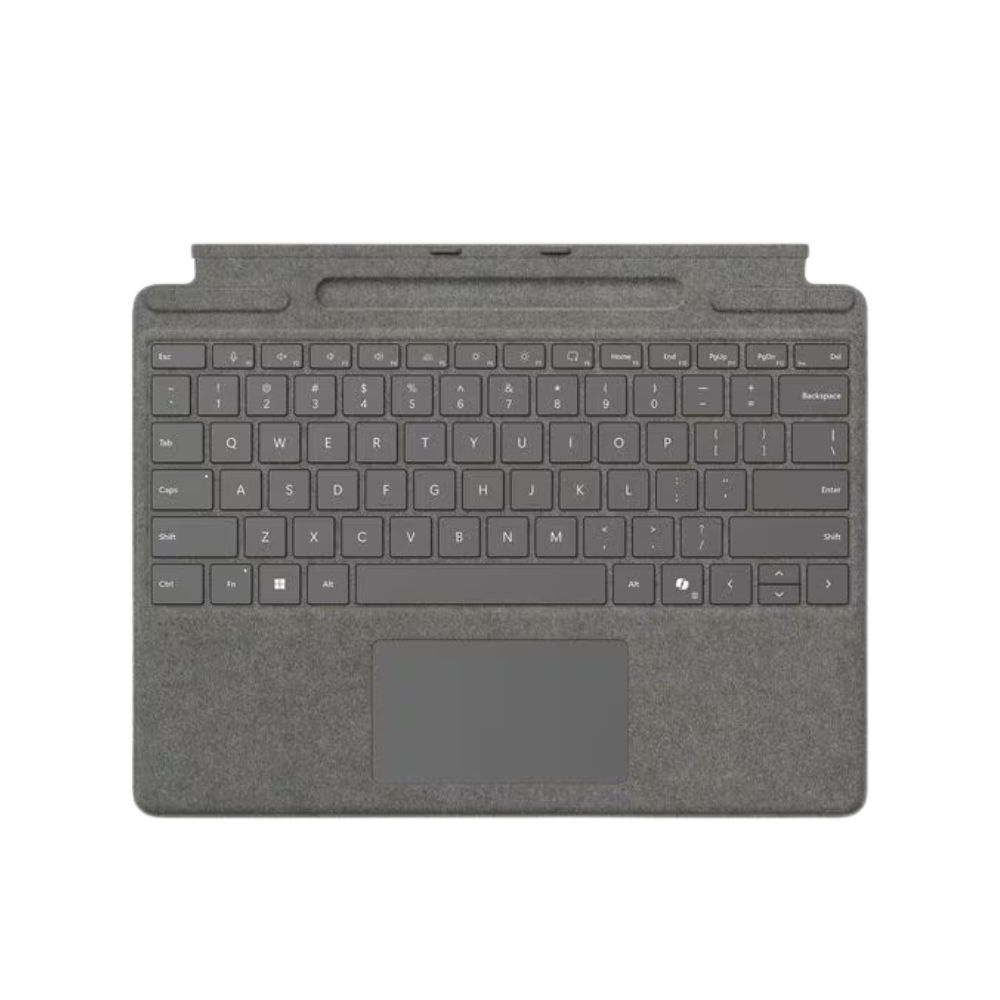 Microsoft Surface Pro Keyboard/Cover Case – Platinum – Alcantara – Compatible with Surface Pro 10, Pro 9, Pro 8, and Pro X Tablets