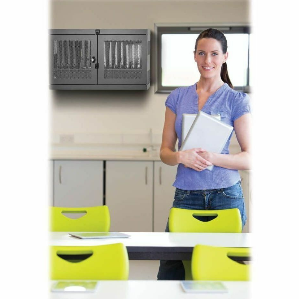 Eaton Tripp Lite 16-Device AC Charging Station – For Laptops & Chromebooks, Wall/Floor/Desktop Mountable 10 ft. Cord, Black