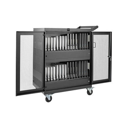 Eaton Tripp Lite 32-Device AC Charging Cart – For Laptops & Chromebooks, Wall-Mount Option, Black
