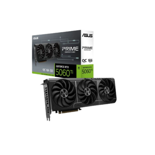 ASUS NVIDIA GeForce RTX 5060 Ti Prime Overclocked Triple Fan 16GB GDDR7 PCIe 5.0 Graphics Card - Black