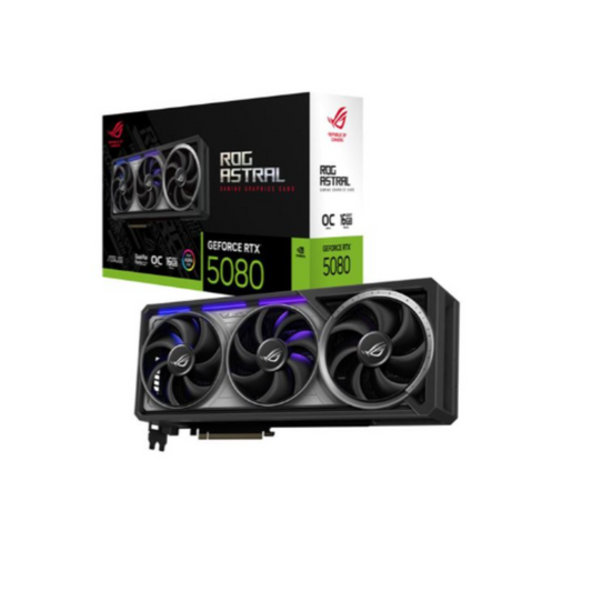 ASUS NVIDIA GeForce RTX 5080 ROG Astral Overclocked Triple Fan 16GB GDDR7 PCIe 5.0 Graphics Card