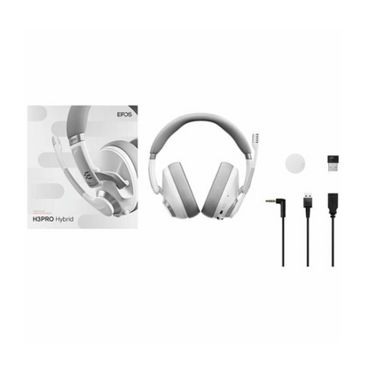 EPOS H3PRO Hybrid Wireless Gaming Headset - Stereo - Wired/Wireless - Bluetooth - USB Type-A & 3.5mm - Noise Cancelling - Ghost White