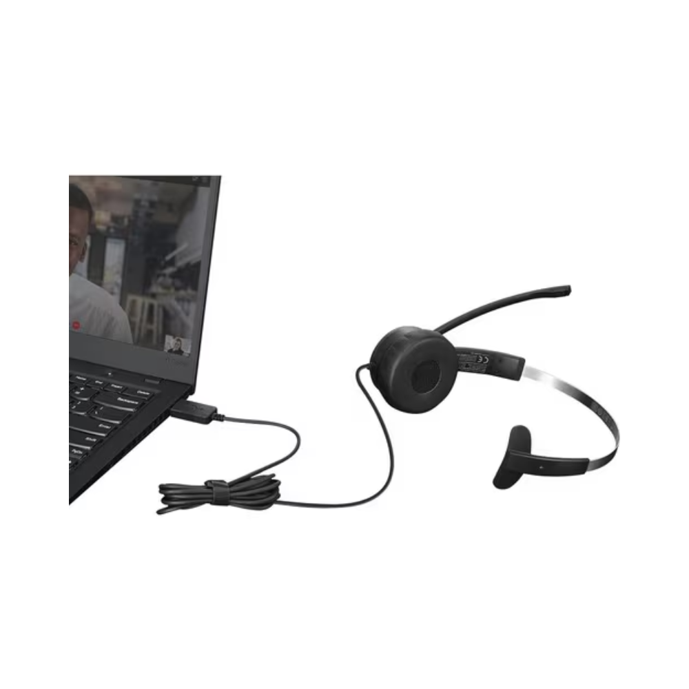 Lenovo 100 Mono USB Headset - Black