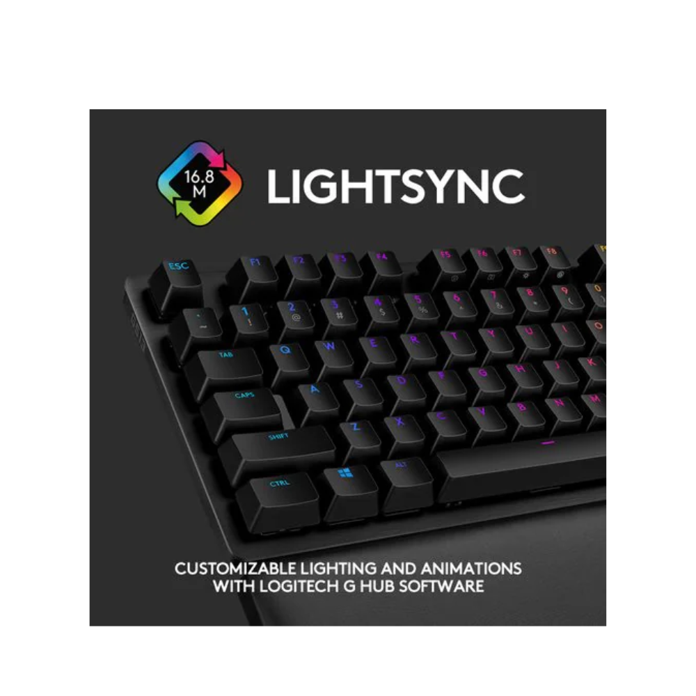 Logitech G513 CARBON LIGHTSYNC RGB Mechanical Gaming Keyboard with GX Brown Switches – USB 2.0 Type-A – English Layout – Carbon