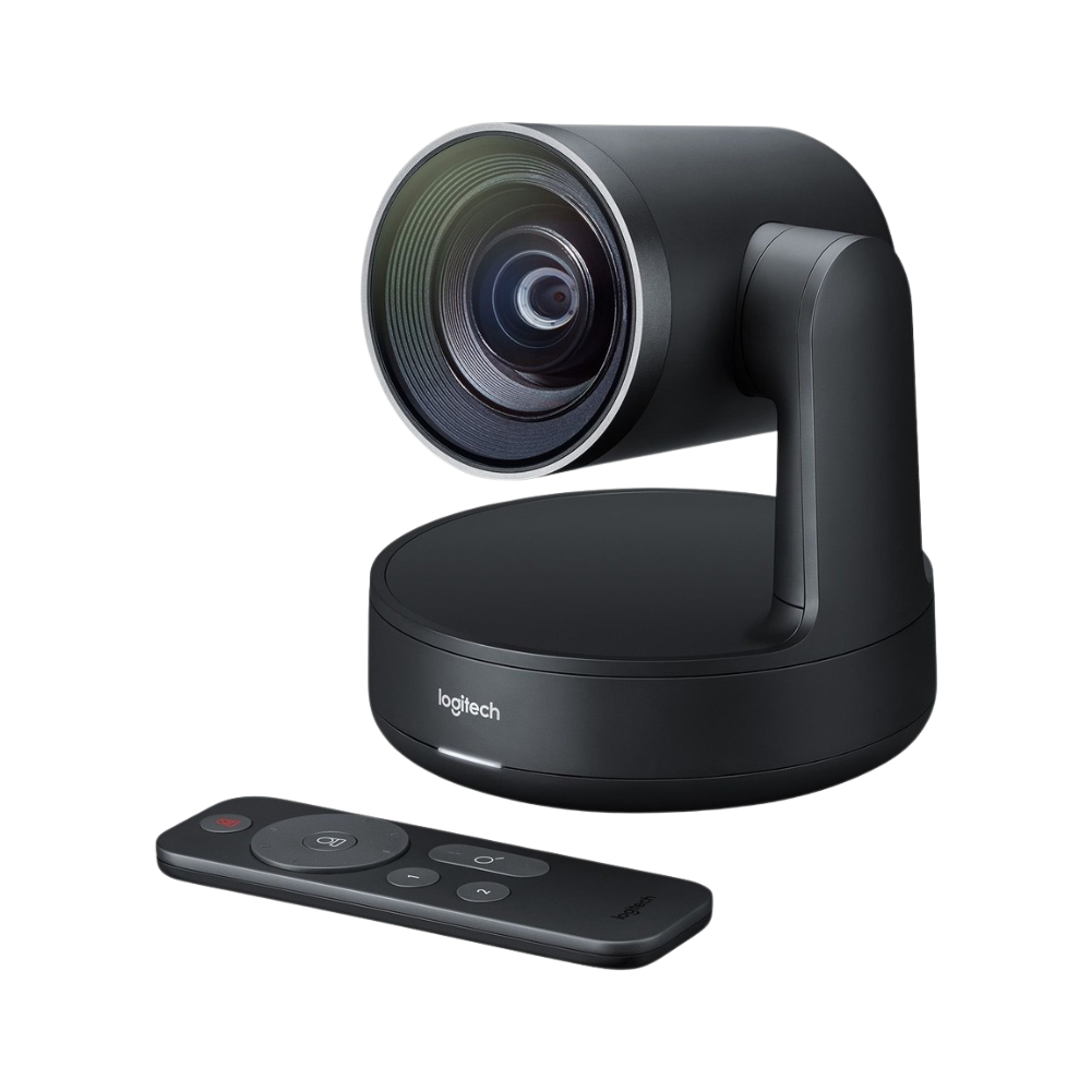 Logitech Rally Plus – 4K UHD Video Conferencing System with USB Connectivity, External Microphones, and Studio-Quality Audio – Desktop Setup
