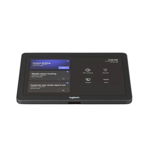 Logitech Tap Touch Controller - For Video Conferencing, Meeting Room - HDMI In - USB - Tabletop, Wall Mountable, Riser Mount - Black