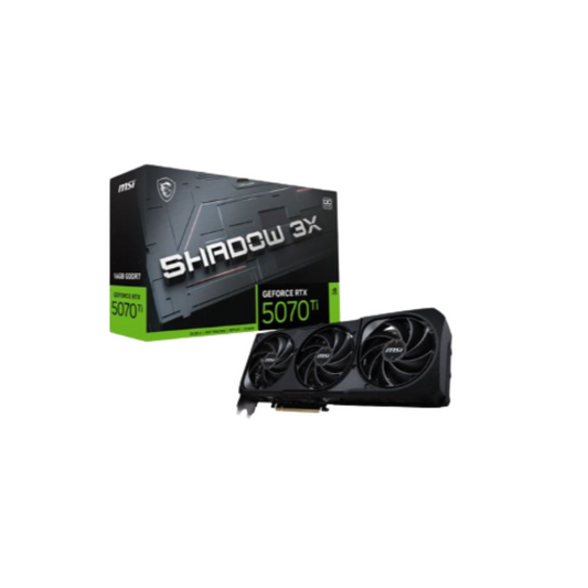 MSI NVIDIA GeForce RTX 5070 Ti Shadow 3X Overclocked Triple Fan 16GB GDDR7 PCIe 5.0 Graphics Card