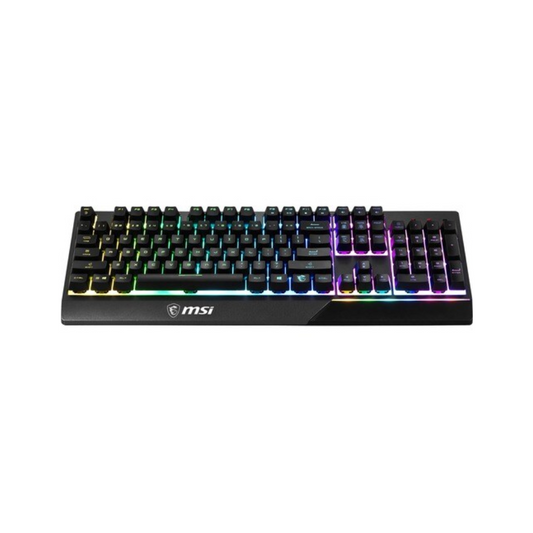 MSI VIGOR GK30 Gaming Keyboard - Cable Connectivity - USB 2.0 Interface - 104 Keys - Windows - Plunger Keyswitch - Black