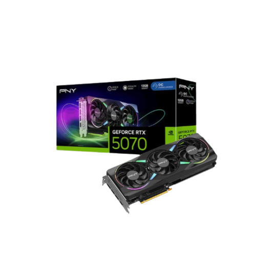PNY NVIDIA GeForce RTX 5070 ARGB EPIC-X Overclocked Triple Fan 12GB GDDR7 PCIe 5.0 Graphics Card