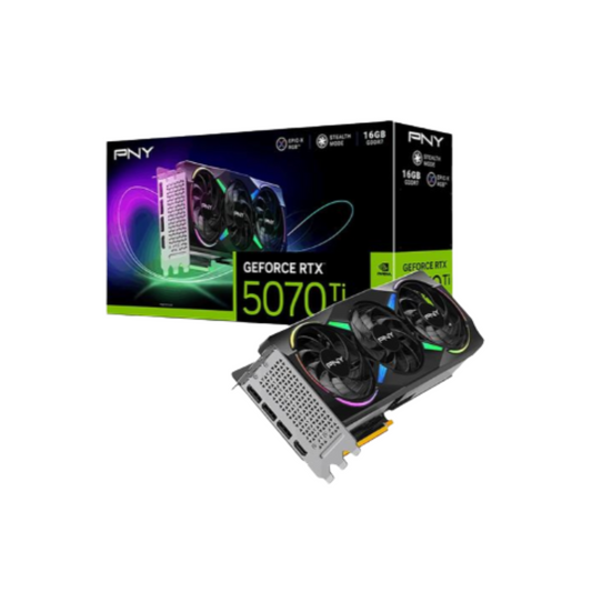 PNY NVIDIA GeForce RTX 5070 Ti ARGB EPIC-X Overclocked Triple Fan 16GB GDDR7 PCIe 5.0 Graphics Card
