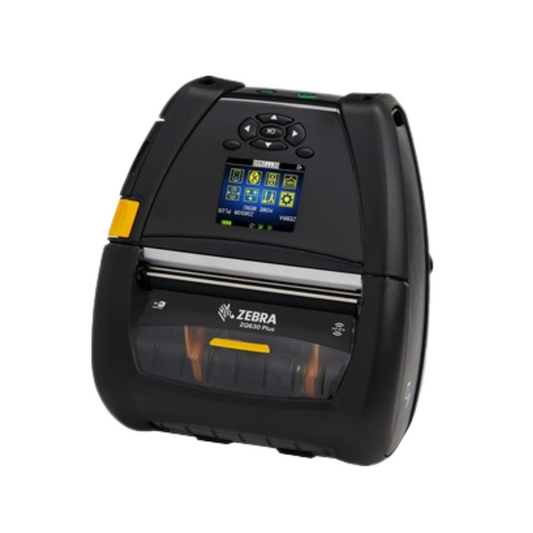 Zebra ZQ630 Plus Mobile Printer – 4" Direct Thermal, 203 dpi, Wi-Fi, Bluetooth, NFC, RFID, Display, Monochrome